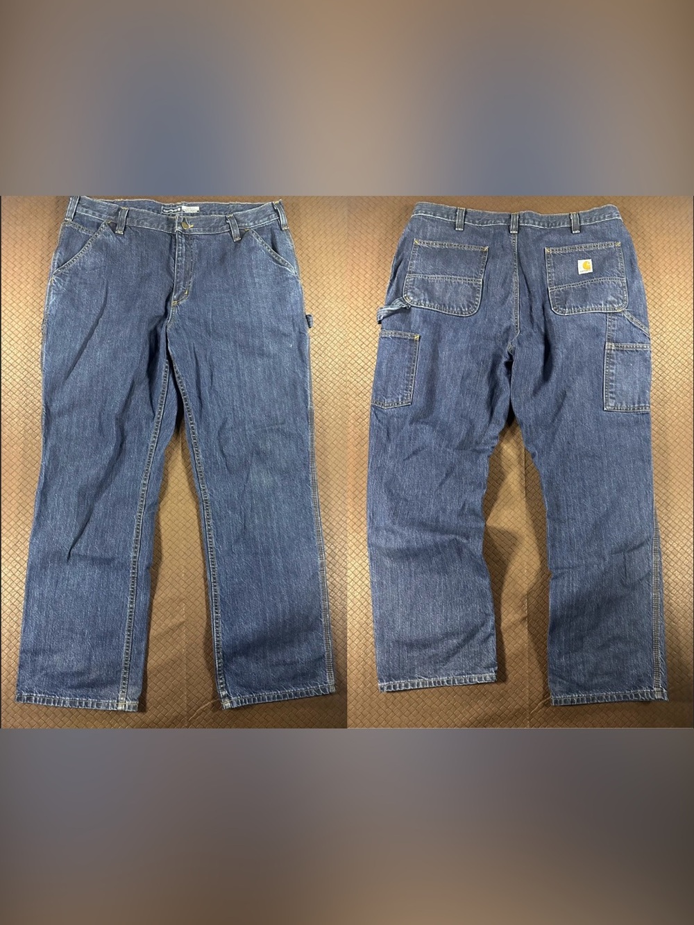 Carhartt Loose Straight Fit Dark denim work jeans 36x30 - Excellent, Gently Worn